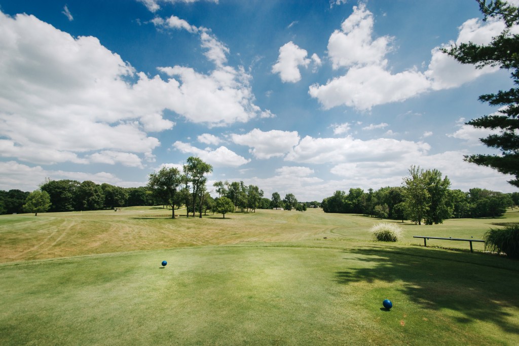 View of open fairway from tee box